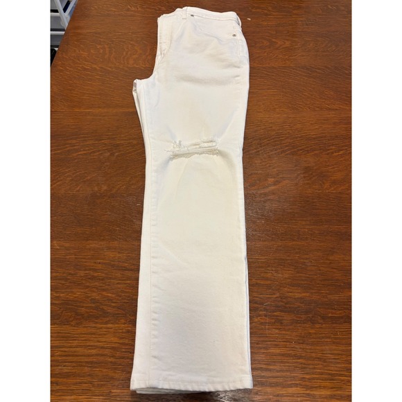 Madewell Women's Perfect Vintage Crop 27"Distressed High Rise Jean White Size 29 - Picture 11 of 14